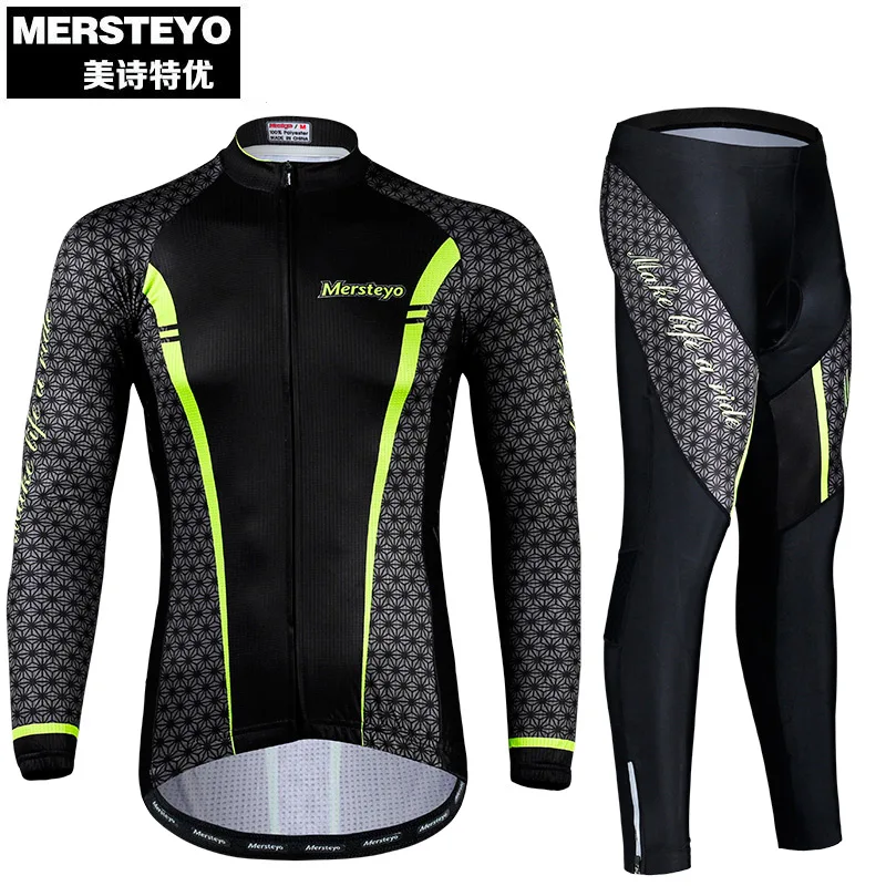 

2020 MERSTEYO Cycling Jersey sets Long sleeve Breathable Bicycle wear suits MTB comfortable ridng Clothing for men bike Clothes