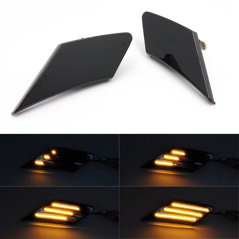 Niscarda 2pcs LED Amber Dynamic Flowing Turn Signal Side Marker Light For Scion FR S Subaru BRZ