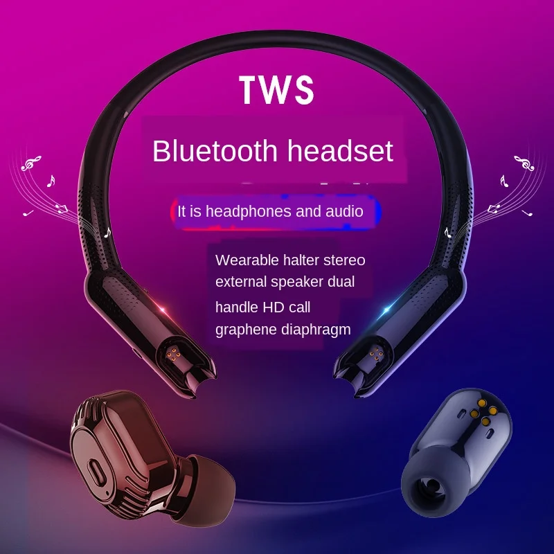 TWS Bluetooth Headset 5.0 Dual Handle XG10 Hanging