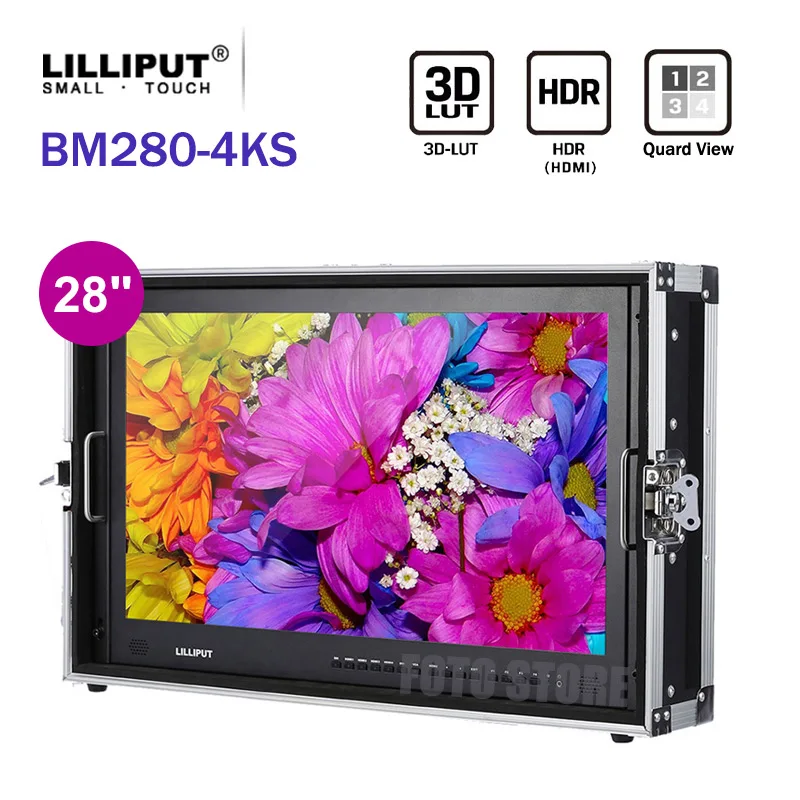 LILLIPUT BM280-4KS 28 Inch Broadcast Director Monitor HDR 3D LUT HDMI SDI 4K Monitor with Carry-on suitcase LILLIPUT BM280-4KS 28 Inch Broadcast Director Monitor HDR 3D LUT HDMI SDI 4K Monitor with Carry-on suitcase
