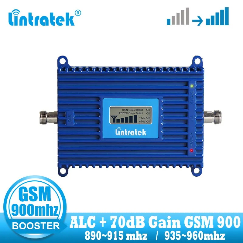 Lintratek Усилитель сотового сигнала GSM 2G 900 mhz 70dB мобильный телефон усилитель MHZ связи