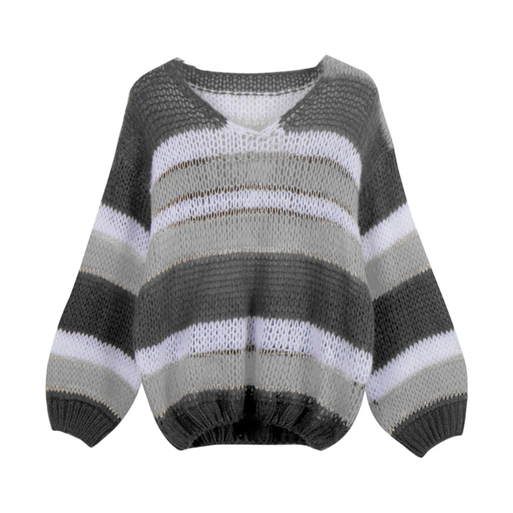 LASPERAL 2XL модный лоскутный свитер с круглым вырезом для женщин осень зима длинный рукав вязаный свитер пуловер женский топ джемпер