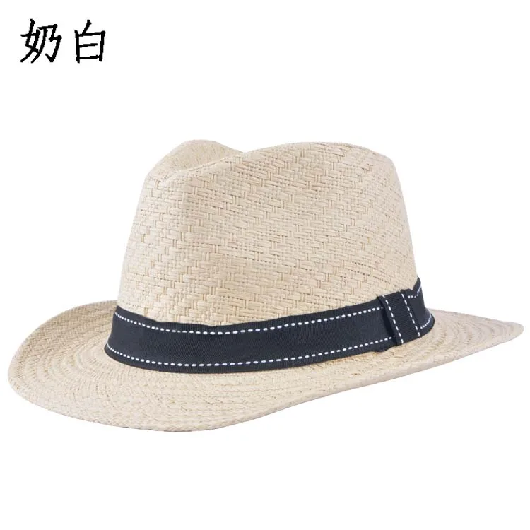 H7541 мужская летняя шляпа солнцезащитный козырек анти-УФ крутая дышащая повседневная Кепка среднего возраста мужская Защита от солнца соломенная шляпа