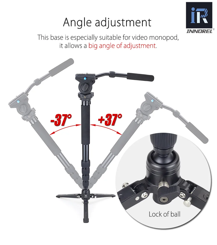 INNOREL RM60K профессиональный монопод для камеры комплект алюминиевый видео-монопод база мини настольный штатив с жидкой видео головкой Unipod держатель