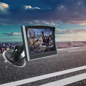 

5 inch car display digital HD automatic reversing 2 channel AV input wide voltage suction cup bracket auto parts XC-88