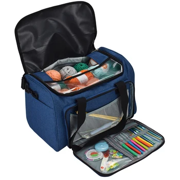 

Knitting Bag Portable Yarn Storage Bag Tote for Wool Crochet Hooks Knitting Needles Sewing Supplies Set DIY Household Organizer