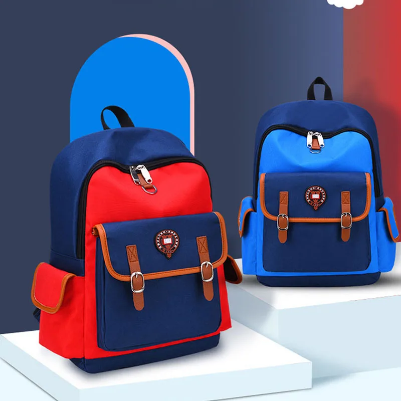 

Primary School Bags for Boys Girls Color Block School Backpack Large Capacity School Backpack Bag Fashion Travel Casual Book Bag