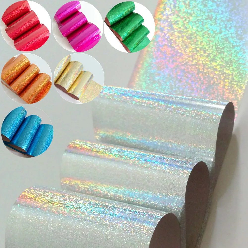 100 см голографическая Серебряная наклейка для ногтей небесно-голубая переводная Фольга для маникюра леди поддельные ногти художественная наклейка