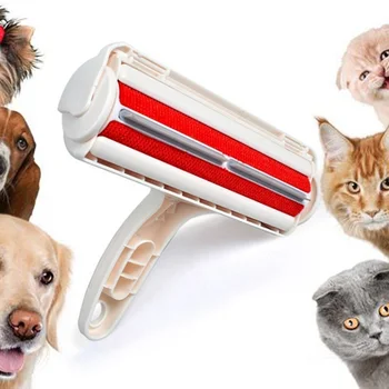 

2-Way Fur Buster Pet Dog Cat Hair Lint Remover Roller Resuable Fur Self-Cleaning Removing Brush One Hand Operate Washing Machine