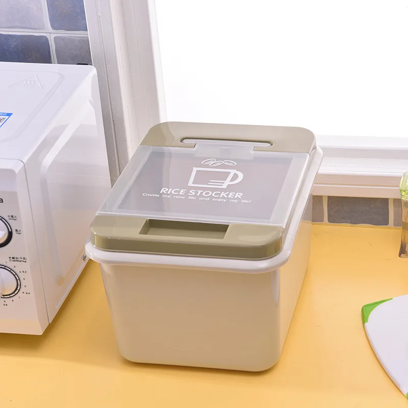 

Manufacturers Direct Selling 10KG Household Flip Multi-functional Rice Bucket Kitchen Rice Storage Bin Cereal Container Plastic