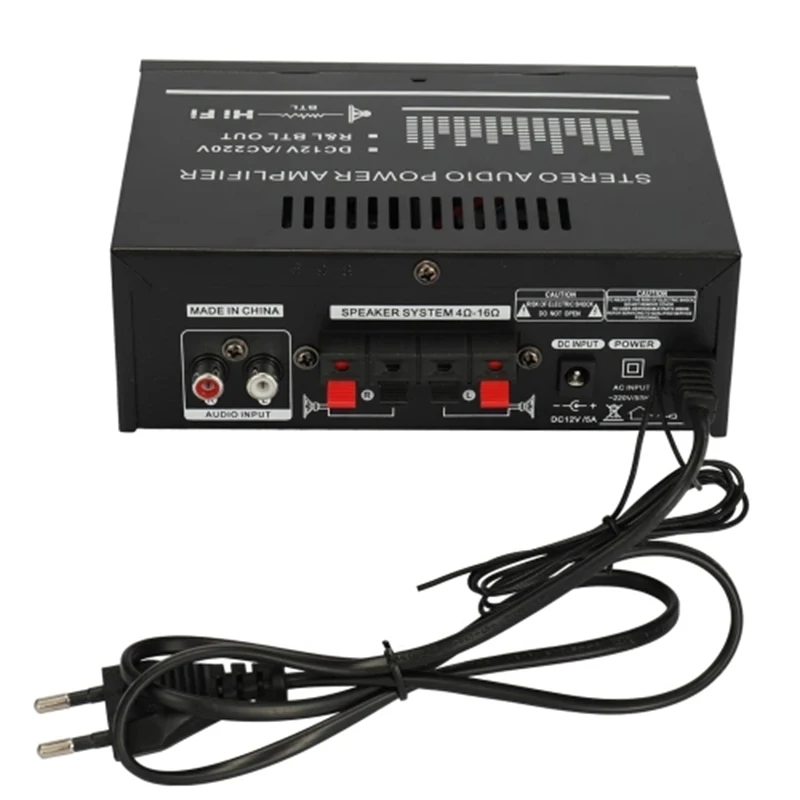 AC 220 В/DC12V HIFI аудио стерео усилитель мощности для автомобиля и дома 2CH ЖК-дисплей/BT/FM радио/400 Вт Мощность/дистанционное управление