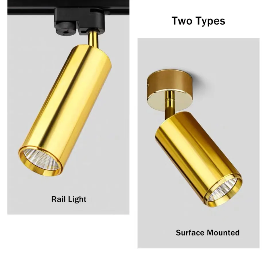 Роскошный Золотой светодиодный Трековый светильник 10 Вт 15 Вт 20 Вт светодиодный рельсовый светильник Светодиодный точечный светильник для магазинов одежды магазин потолочный рельсовый трек светильник ing