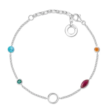 

Thomas Colorful Zircon Charm Filigree Bracelets Link Chain Romantic Fashion Adjustable Jewelry Thomas Women