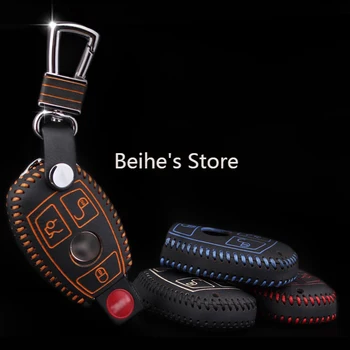 

High quality Genuine Leather Remote Control Car Key Case wallet Bag Cover For Benz B200 C180 E260L R Class GLK300 M Class