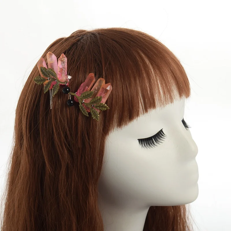 Raw Quartz Headband Wedding Tiara Hair Combs Crystal Comb Bridal Hair Accessories Healing Hairpins Jewelry Gift