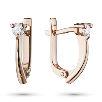 

Earrings made of red gold with diamond e0201sg08200107