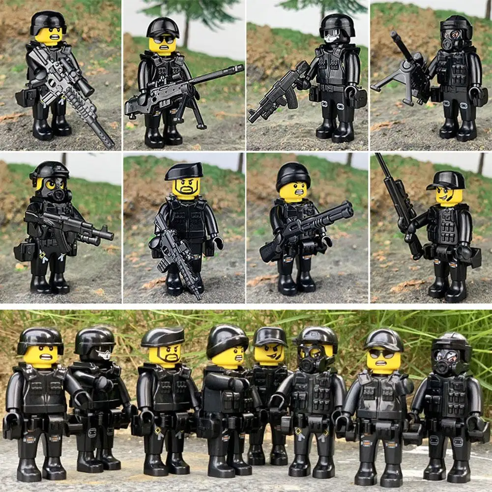 12pcs Military Special Forces Soldiers Bricks Figures Guns Weapons Ww2 Armed SWA