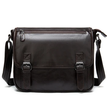

Messenger Bag Men Bag Leather Men's Shoulder Bags Cowhide Casual Crossbody Bags Crazy Horse Men Bag for Male