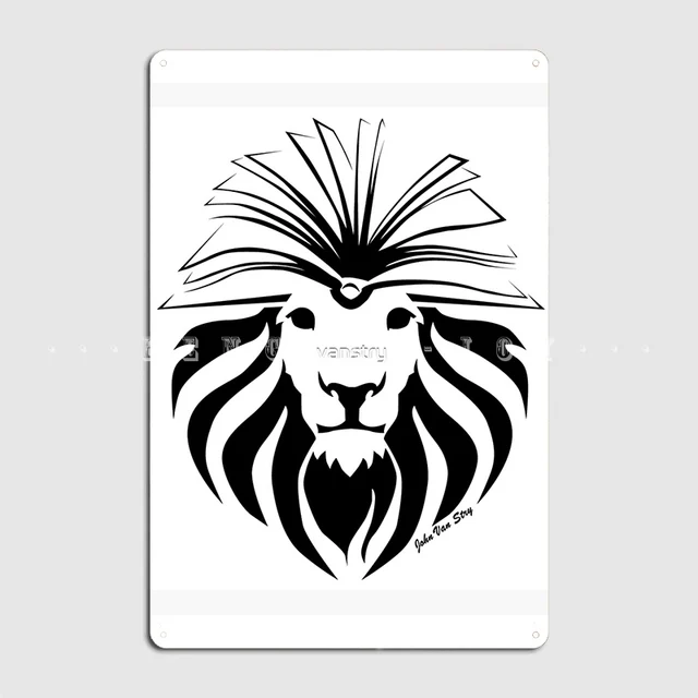 Lionbook Heads Black Metal Sign Wall Pub Garage Club Decoration Wall Decor Tin Sign Poster