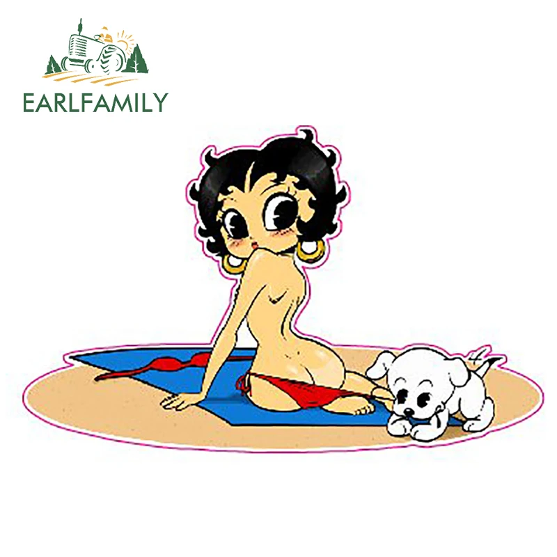 EARLFAMILY 13 см X 8 купальный костюм Бетти боп наклейка с щенком графические забавные