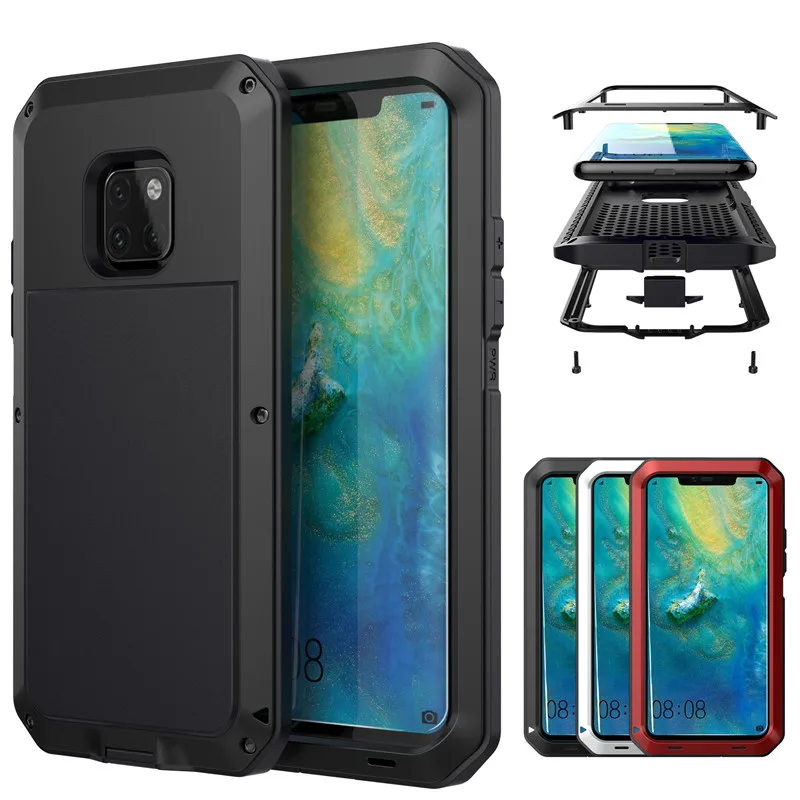 Сверхмощный противоударный бронированный чехол P30 Pro Алюминиевый металлический