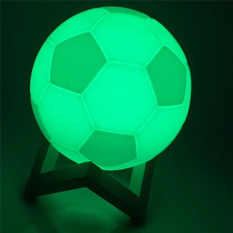 3D печать Led футбол Ночной светильник ночник Луна лампа 2/16 цветов свет сенсорный/пульт дистанционного управления детский подарок декор для спальни