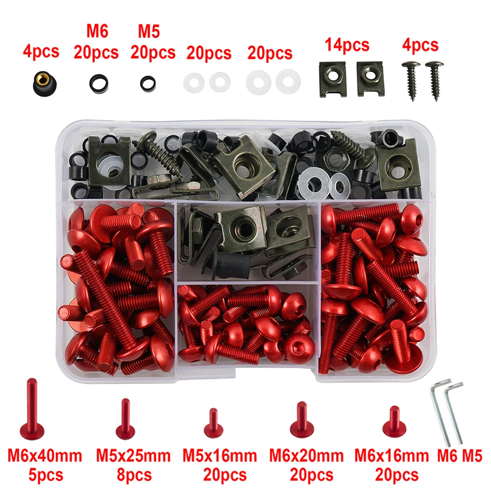177pcs Complete Cnc Fairing Bolts Kit Bodywork Screws Nut For Honda