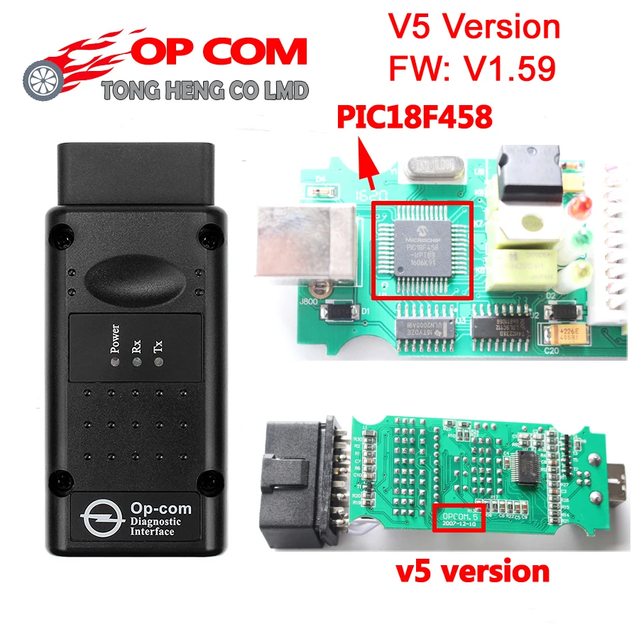 Лучший PIC18F458 + FTDI чип OP COM V5 версия V1.59 / V1.99 2014 в прошивка OBD2 Op com Opcom сканер для