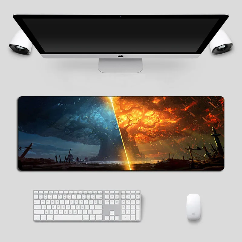  Large 80x30cm Warcraft Gaming Mouse pad Gamer Battle of Azeroth Rubber Locking Edge Computer Keyboa