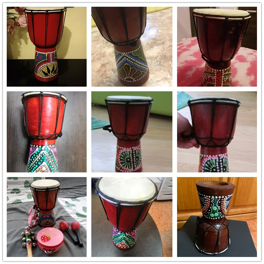 SLADE 6 дюймов Профессиональный Африканский Djembe барабан Классическая живопись дерево козья кожа хороший звук музыкальный инструмент