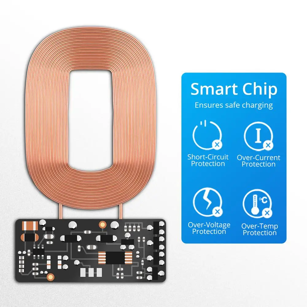 FONKEN комплект беспроводного зарядного устройства Qi 10 Вт беспроводной зарядный приемник для телефона Универсальный Micro usb type C Andorid быстрая зарядная площадка