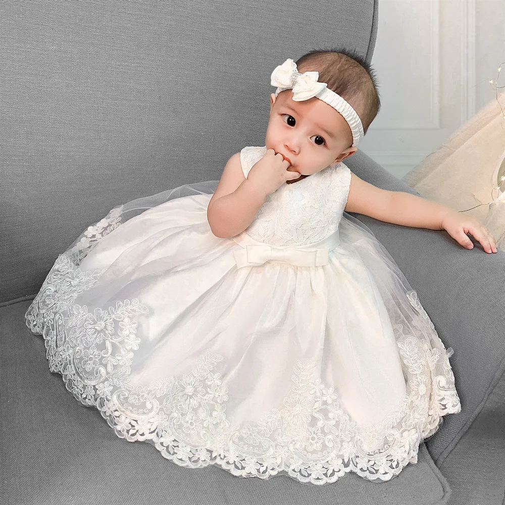 Robe Princesse Pour Bebe Fille De 3 A 12 Mois En Dentelle Avec Nœud Pour Mariage Et Fete Nouvelle Collection Aliexpress