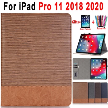 

For iPad Pro 11 Case Premium Leather Cross Pattern Smart Awake Sleep Case for Apple iPad Pro 11 2018 2020 2nd Generation Cover
