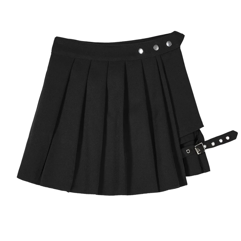 Новая летняя женская юбка Harajuku готическая Черная Сексуальная плиссированная юбка с высокой талией юбка в стиле панк для девушек с шортами