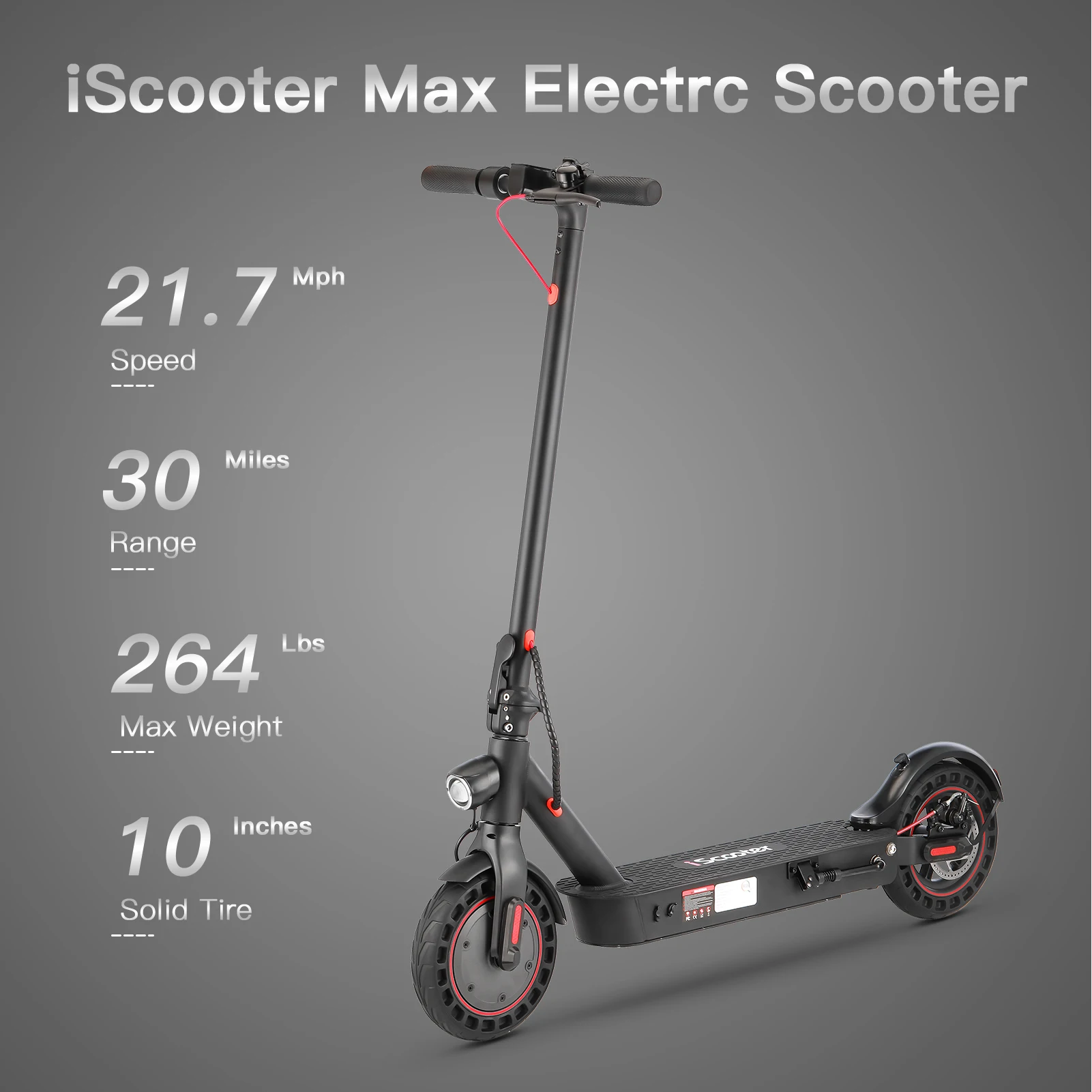 Электрический скутер iScooter i9Max 10 дюймов 500 Вт Ач скейтборд максимальная скорость 35