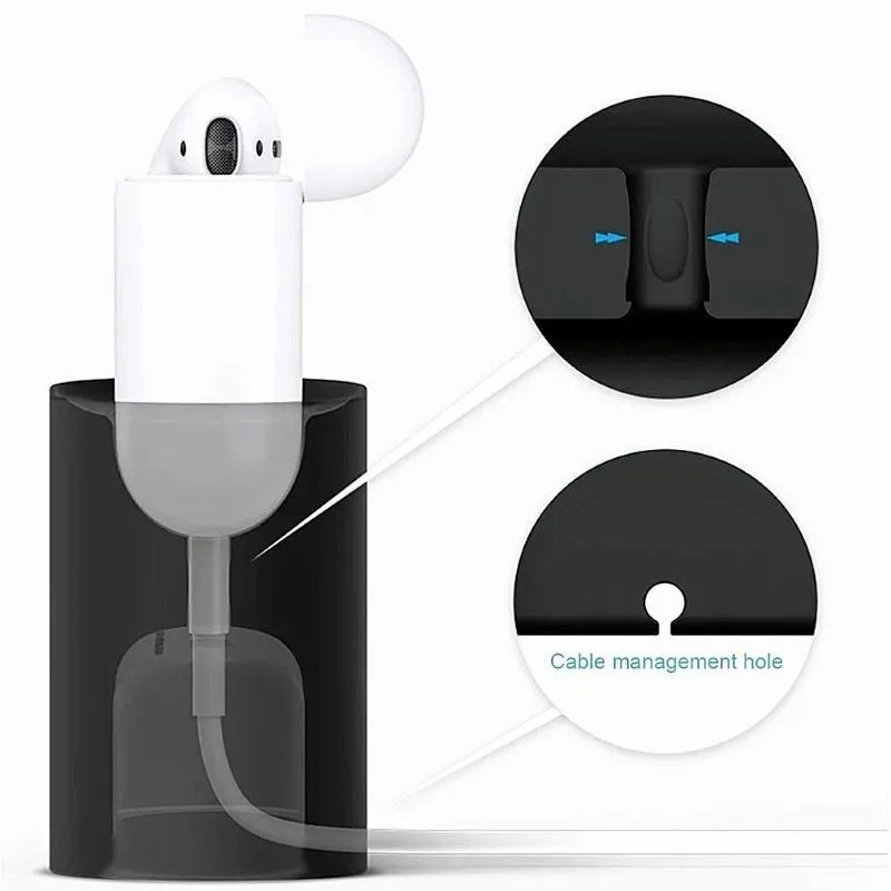 Портативная зарядная док-станция для AirPods чехол из мягкого силикона настольная Зарядная база анти-падение подставка держатель зарядное устройство настольная подставка