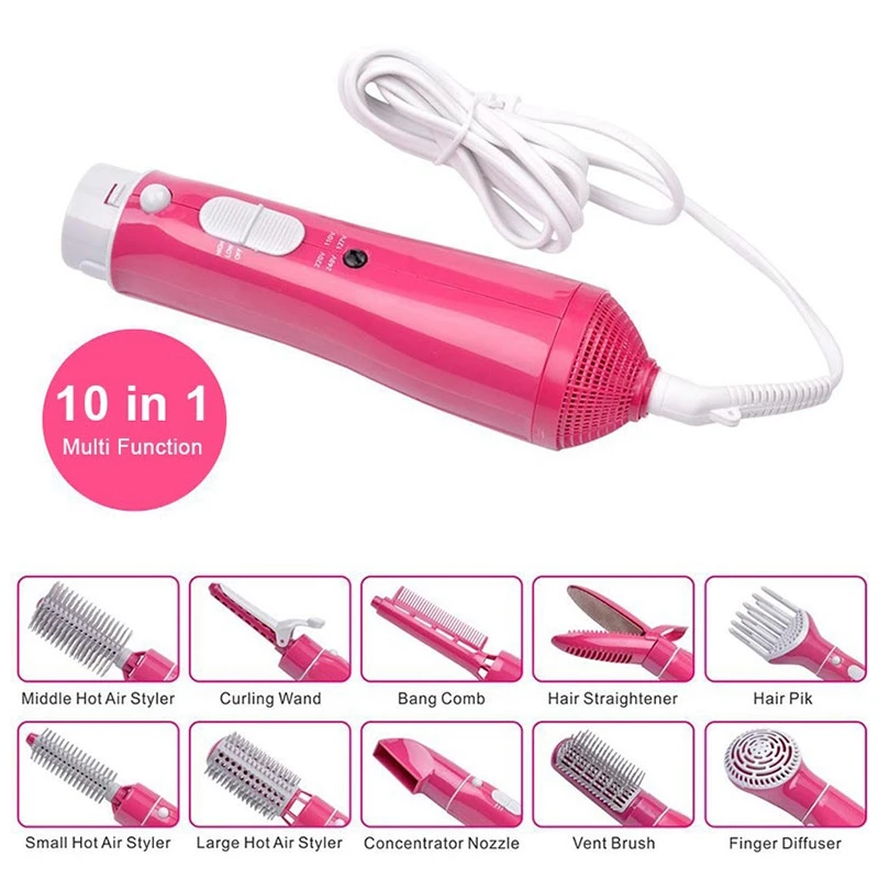 

Comb Electric 10 in 1 Multi-Function Hair Curler Styling Tool Stick Dryer Set Curling Pliers