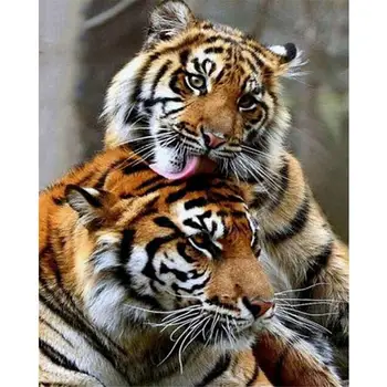 

Diamond Painting Set 5D Full Drill Animation Cross Stitch Mutual Tiger Kits Art Embroidery Decoration Kits Art
