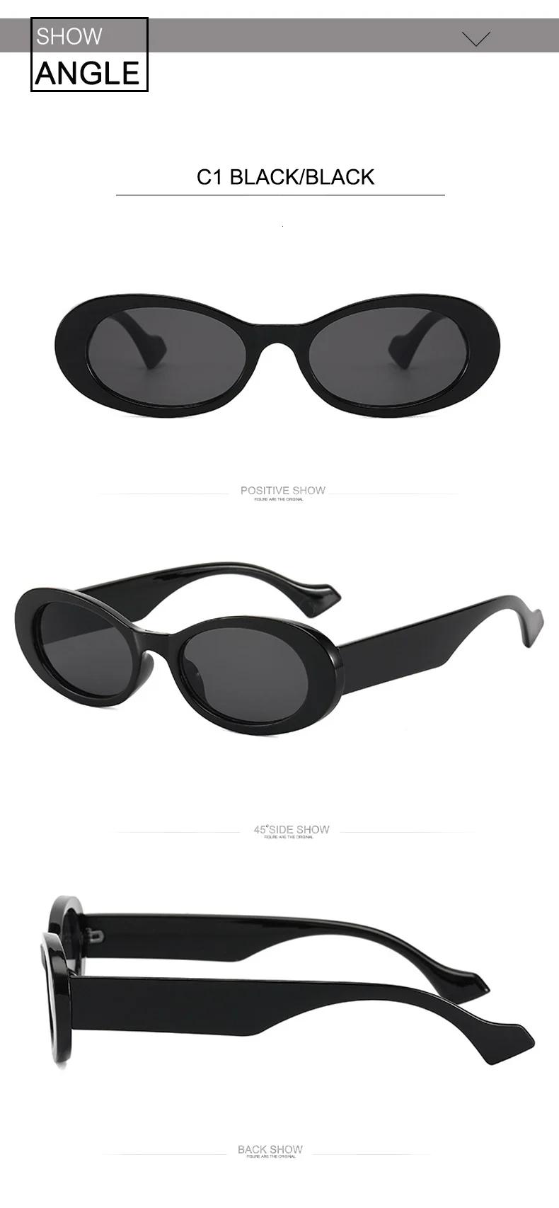 OEC CPO Vintage Oval Sunglasses Women Brand Designer Small Frame Sun Glasses Female Retro Black Yellow Round Eyewear UV400 O881