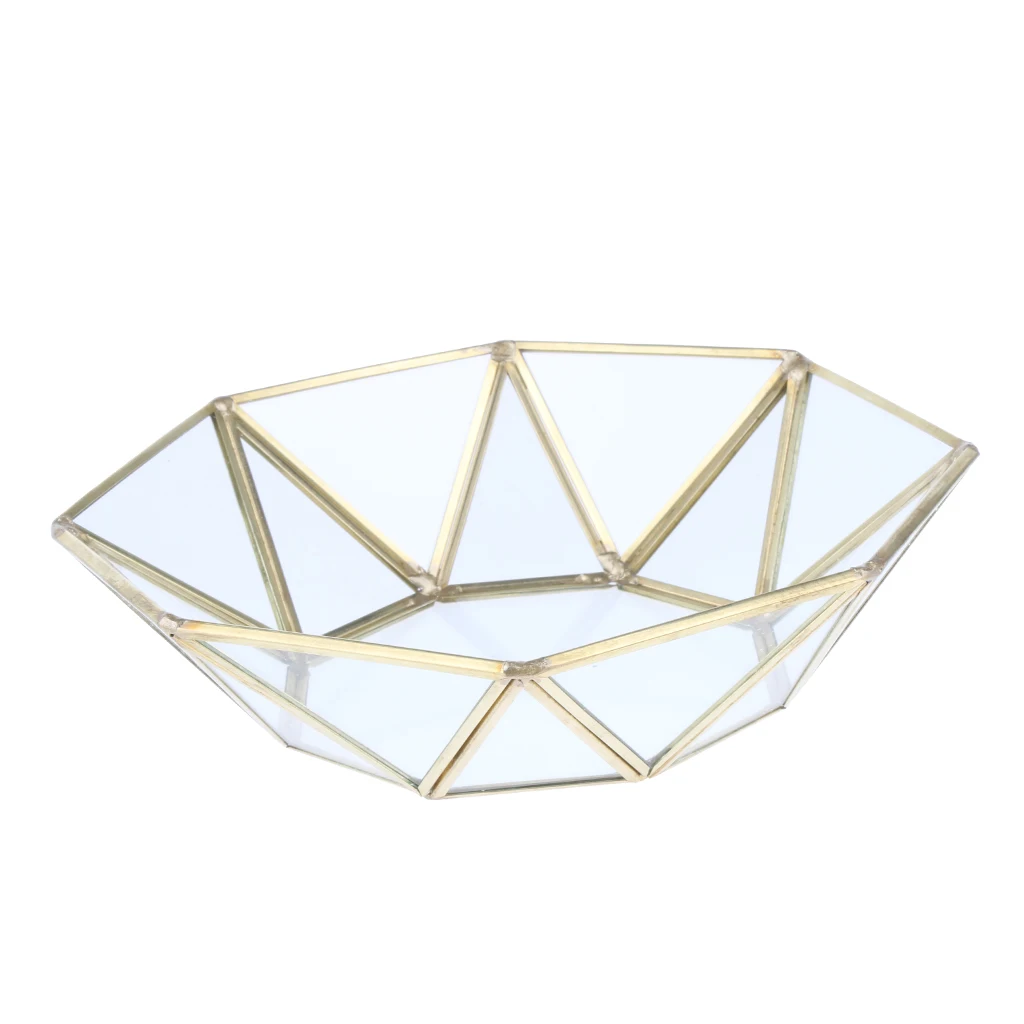 

Metal Glass Entry Way Storage Tray Organizer, Jewelry Tray, Snack Fruit Tray