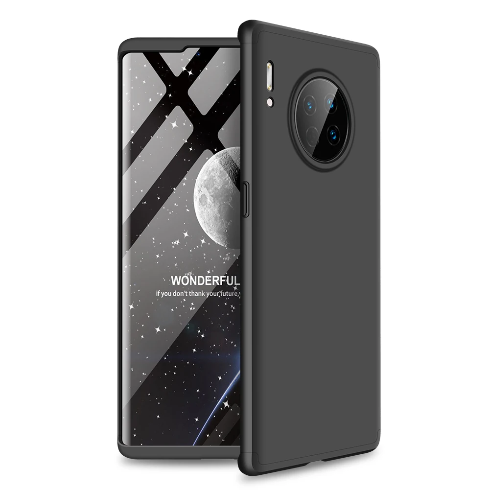 Для huawei mate 30Pro 5G 360 Полный ТПУ силиконовый чехол для huawei mate 30 Pro чехол матовый армированный гибридный защитный чехол для задней панели телефона - Цвет: Черный