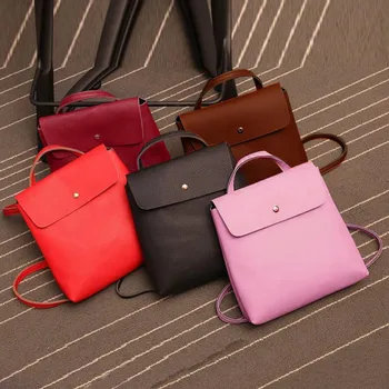 

Women Lady Leather Satchel School Bags for Teenage Girl Backpack Female Back to School Bag Rucksack Travel Bag mochila #3