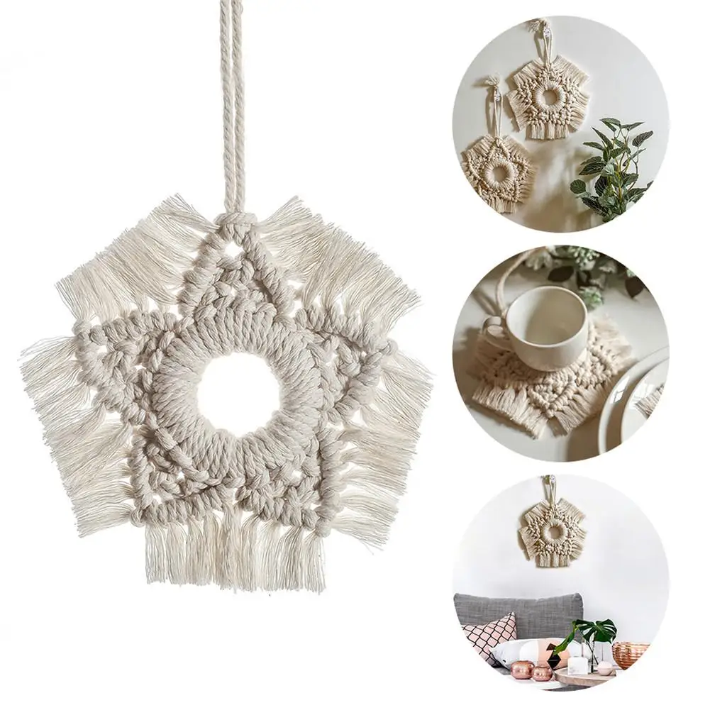 

Nordic Handwoven Cup Pad Nonslip Insulation Cup Mat Pure Handmade Cotton Coaster Placemat for Tableware Home Decoration