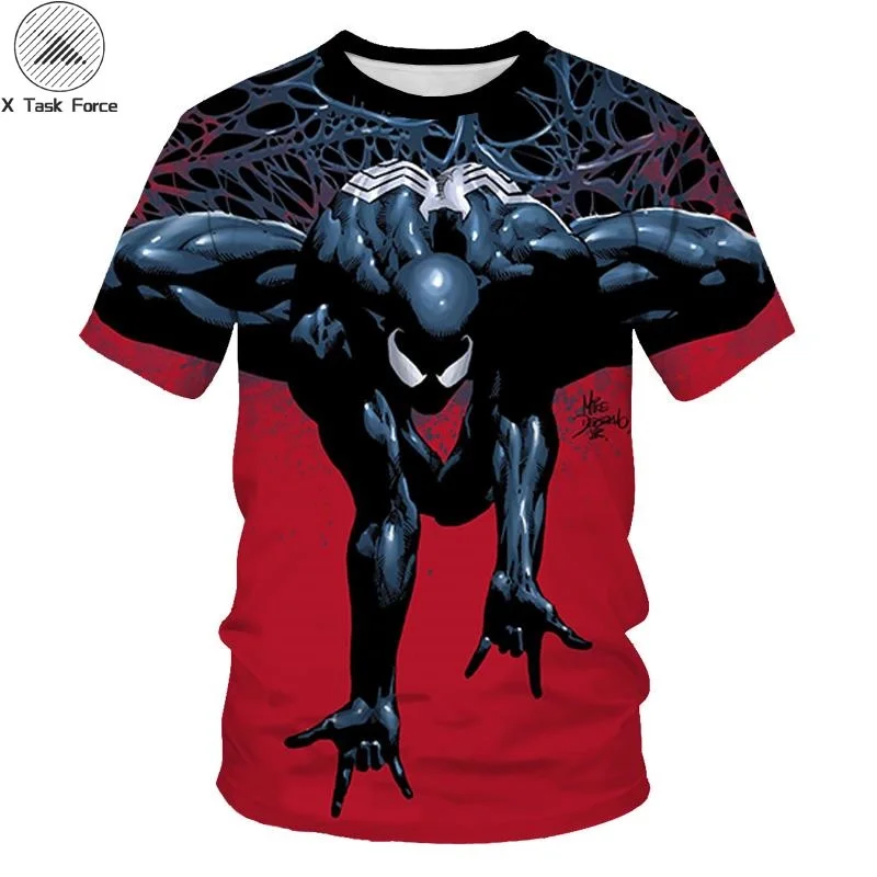 Новинка 2019 летняя мужская футболка Человек-паук Веном с 3D принтом повседневная