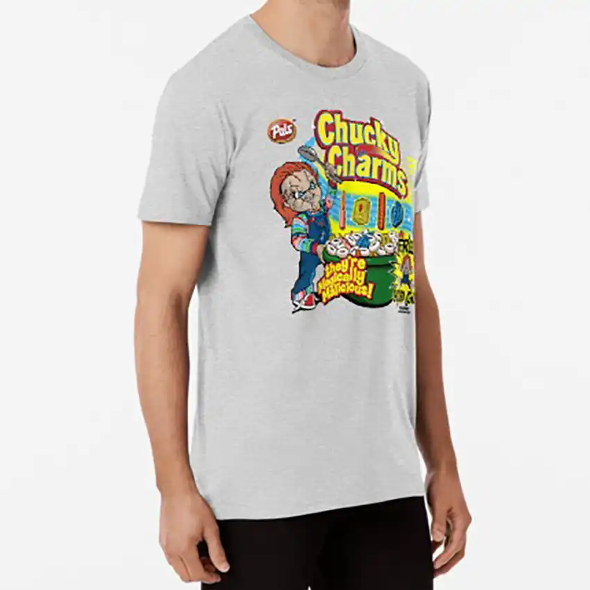 chucky charms t shirt horror cereal parody doll funny childs