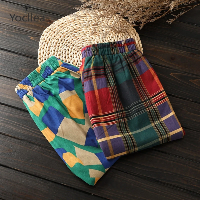 

2019 Vintage Making Old Print Harem Pants femme Loose slim 4XL Plus size casual women trousers Art Ankle-Length Pants capris