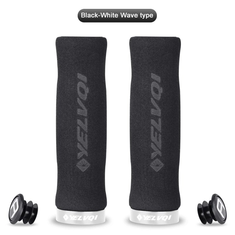 wave white Силиконовая губка велосипедные ручки для горного велосипеда BMX дорожный велосипед Ручки Бар Конец противоскользящие замок на горный велосипед ручка ручки - Цвет: wave white