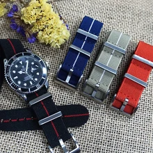 Высококачественный нейлоновый 20 22 мм французский парашют сумка Nato эластичный ремешок для часов военный браслет