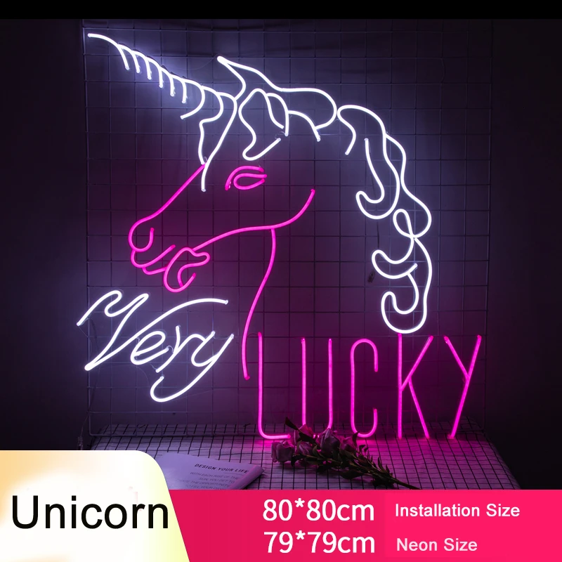 Гибкий светодиодный неоновый светильник Unicorn для показа логотипа магазина