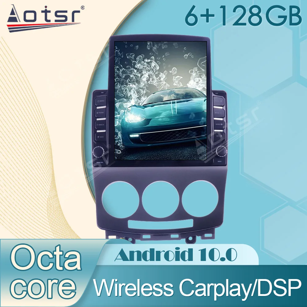 

Android 6+128G For Mazda 5 2008 - 2011 Car Radio Multimedia Video Player GPS Tesla Audio Navigtion Carplay Head Unit DPS No 2Din